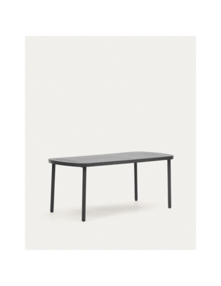 Mesa de exterior Joncols de aluminio con acabado pintado gris 180 x 90 cm - Kave Home