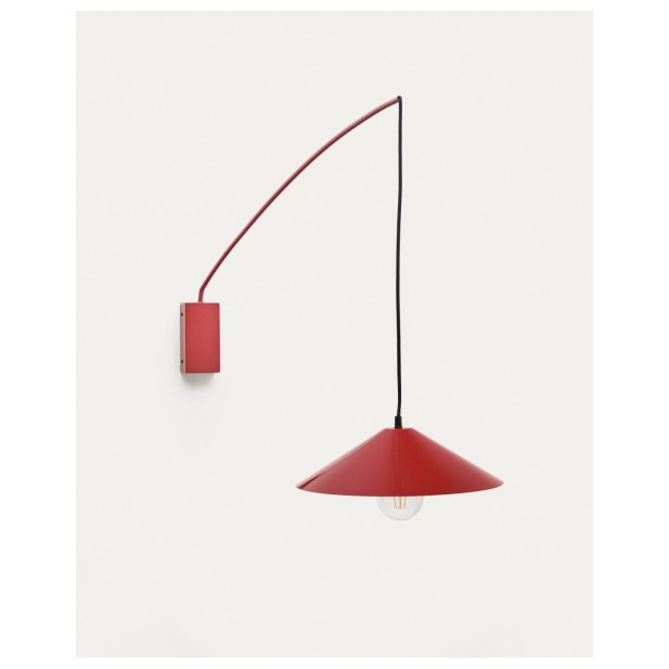 Aplique Kally de metal con acabado pintado rojo - Kave Home