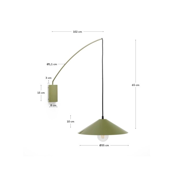 Aplique Kally de metal con acabado... Aplique Kally de metal con acabado...