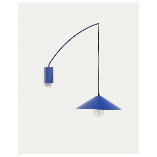 Aplique Kally de metal con acabado pintado azul - Kave Home