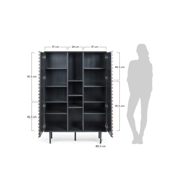 Aparador alto Kesia con chapa de... Aparador alto Kesia con chapa de...