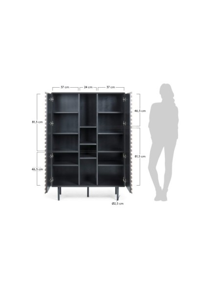 Aparador alto Kesia con chapa de nogal 105 x 155 cm - Kave Home