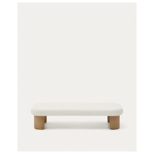 Mesa de centro Labra de cemento y madera de acacia 140 x 70 cm - Kave Home
