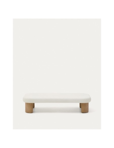 Mesa de centro Labra de cemento y madera de acacia 140 x 70 cm - Kave Home