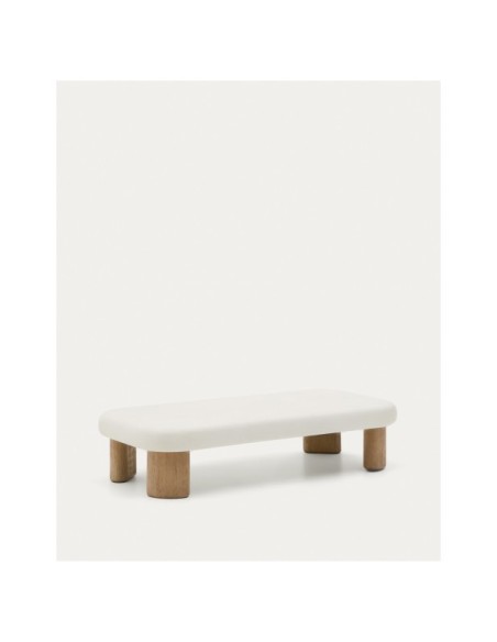Mesa de centro Labra de cemento y madera de acacia 140 x 70 cm - Kave Home