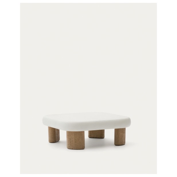 Mesa de centro Labra de cemento y madera de acacia 80 x 80 cm - Kave Home