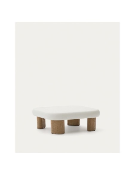 Mesa de centro Labra de cemento y madera de acacia 80 x 80 cm - Kave Home