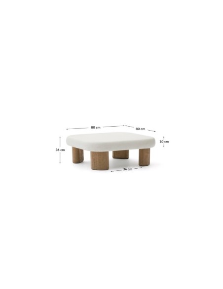 Mesa de centro Labra de cemento y madera de acacia 80 x 80 cm - Kave Home