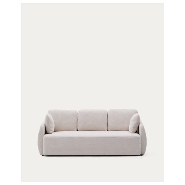 Sofá cama Laira 3 plazas de chenilla crudo 225 cm FSC Mix Credit - Kave Home