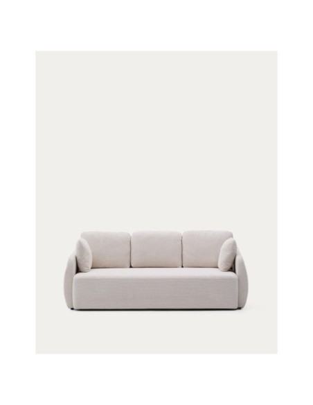 Sofá cama Laira 3 plazas de chenilla crudo 225 cm FSC Mix Credit - Kave Home