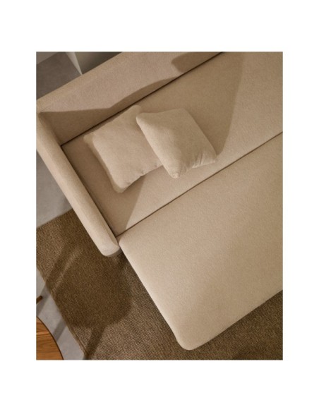 Sofá cama Laira 3 plazas de chenilla crudo 225 cm FSC Mix Credit - Kave Home