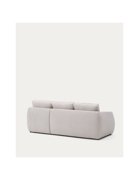 Sofá cama Laira 3 plazas de chenilla con chaise longue derecha crudo 246 cm FSC Mix Credit - Kave Home