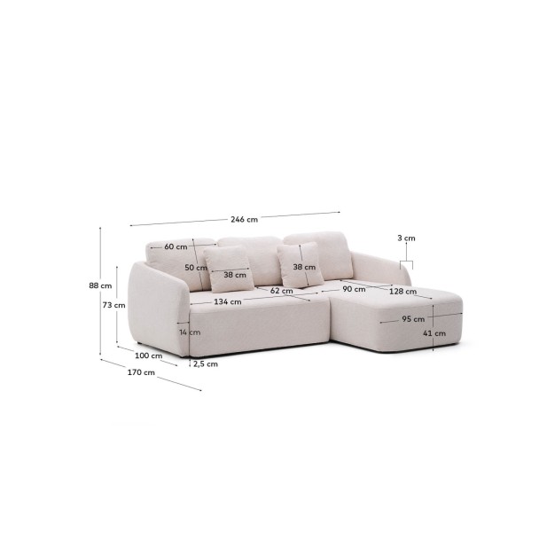 Sofá cama Laira 3 plazas de chenilla...