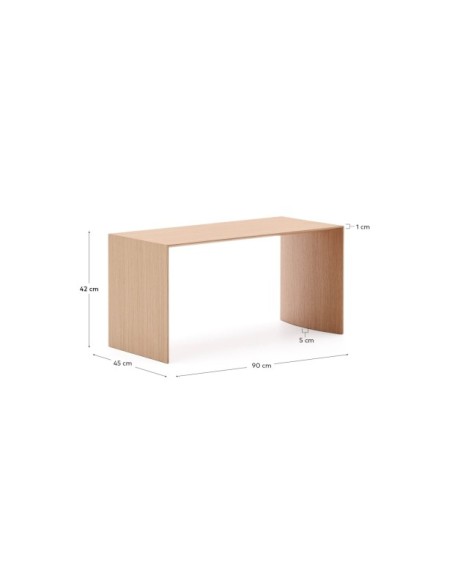 Mesa de centro Litto de chapa de roble 90 x 45 cm - Kave Home