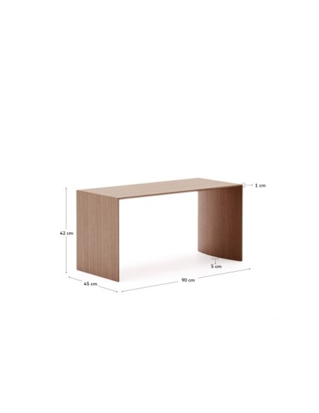 Mesa de centro Litto de chapa de nogal 90 x 45 cm - Kave Home