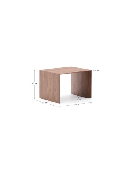 Mesa auxiliar Litto de chapa de nogal 55 x 40 cm - Kave Home