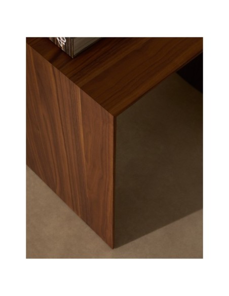 Mesa auxiliar Litto de chapa de nogal 55 x 40 cm - Kave Home