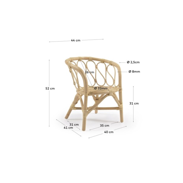 Silla infantil Lumila de ratán - Kave... Silla infantil Lumila de ratán - Kave...