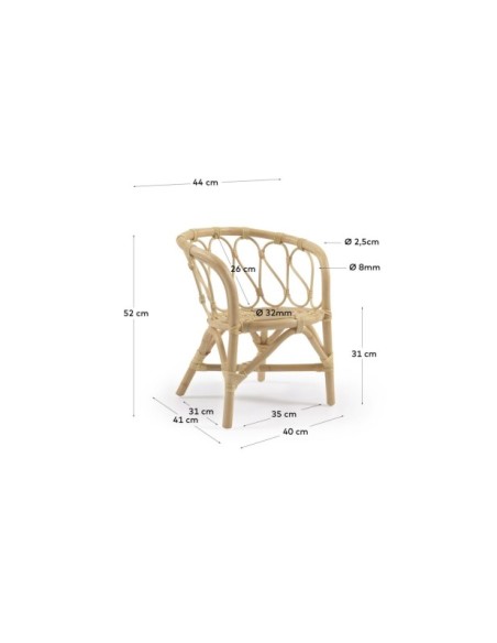 Silla infantil Lumila de ratán - Kave Home