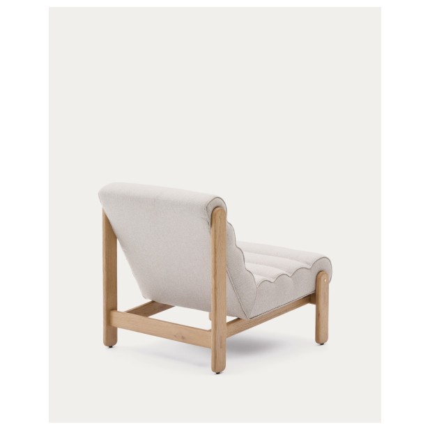 Butaca Magira beige de madera maciza...