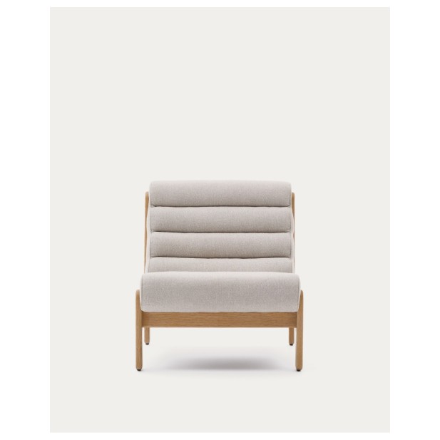 Butaca Magira beige de madera maciza...