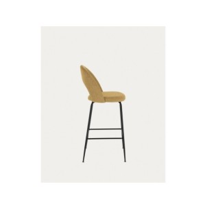 Taburete Mahalia mostaza y acero con acabado negro altura... 2