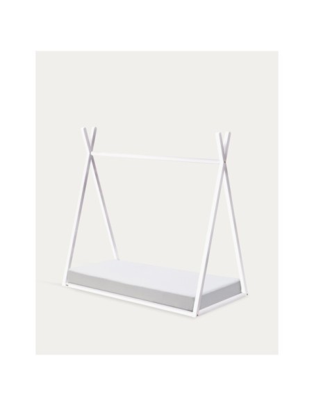 Cama tipi Maralis de madera maciza de haya con acabado blanco para colchón de 70 x 140 cm - Kave Home