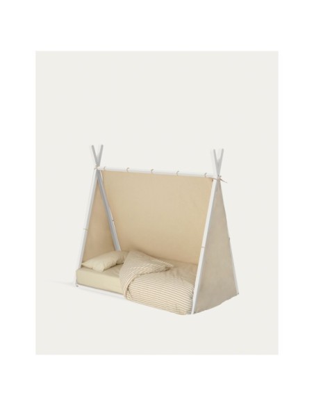 Cama tipi Maralis de madera maciza de haya con acabado blanco para colchón de 70 x 140 cm - Kave Home
