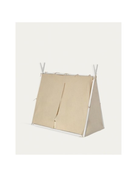 Cama tipi Maralis de madera maciza de haya con acabado blanco para colchón de 70 x 140 cm - Kave Home