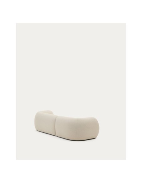 Sofá modular Martina 3 plazas de chenilla con chaise longue derecho crudo 287 cm - Kave Home