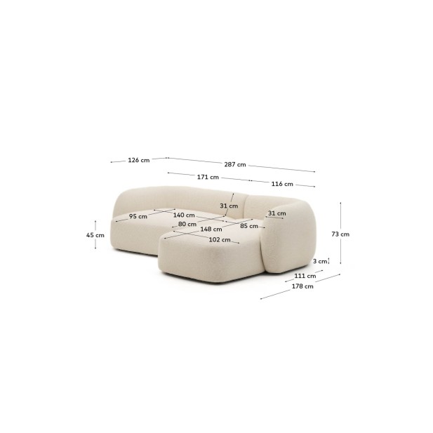 Sofá modular Martina 3 plazas de...