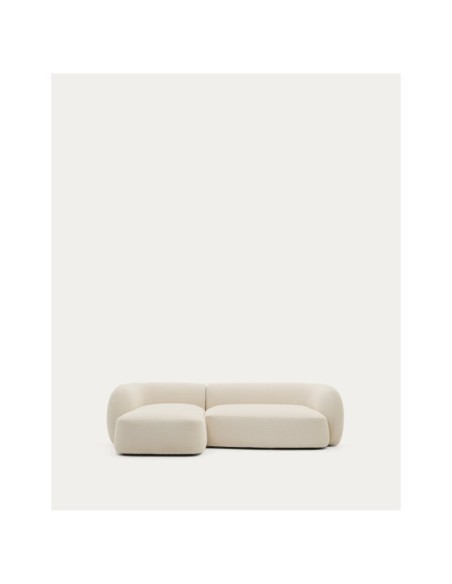 Sofá modular Martina 3 plazas de chenilla con chaise longue izquierdo crudo 287 cm - Kave Home