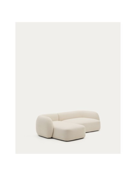 Sofá modular Martina 3 plazas de chenilla con chaise longue izquierdo crudo 287 cm - Kave Home
