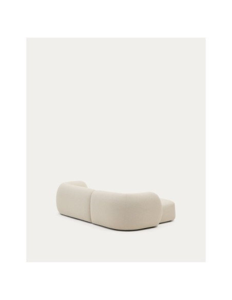 Sofá modular Martina 3 plazas de chenilla con chaise longue izquierdo crudo 287 cm - Kave Home
