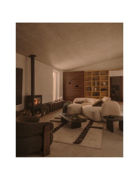 Sofá modular Martina 3 plazas de chenilla con chaise longue izquierdo crudo 287 cm - Kave Home