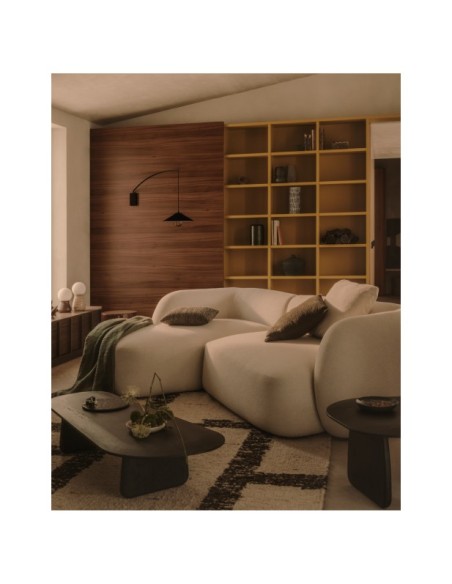 Sofá modular Martina 3 plazas de chenilla con chaise longue izquierdo crudo 287 cm - Kave Home