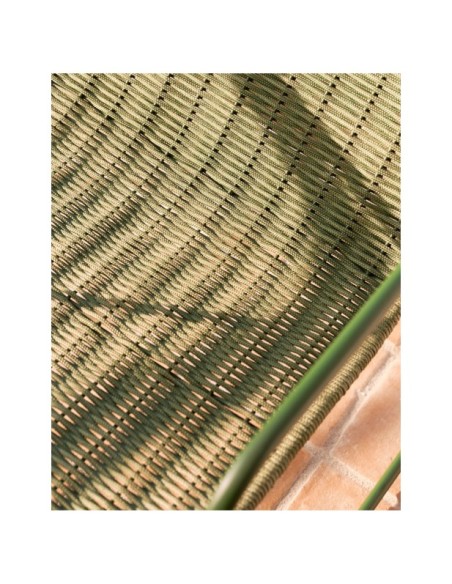 Sillón apilable Maurina de acero galvanizado verde y cuerda verde - Kave Home