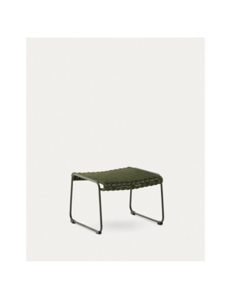 Reposapiés Maurina de acero galvanizado verde y cuerda verde 58 x 52,5 cm - Kave Home