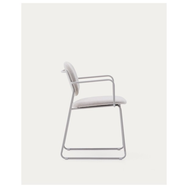 Silla Meli de chenilla beige y... Silla Meli de chenilla beige y...