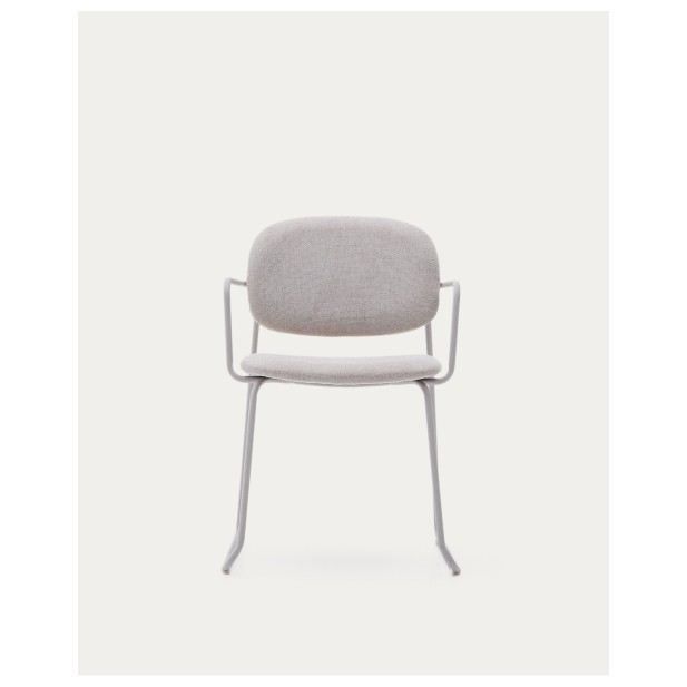 Silla Meli de chenilla beige y... Silla Meli de chenilla beige y...