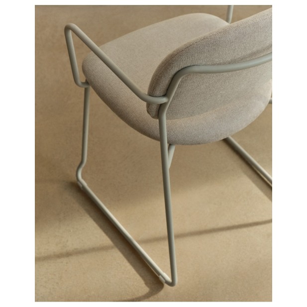 Silla Meli de chenilla beige y... Silla Meli de chenilla beige y...