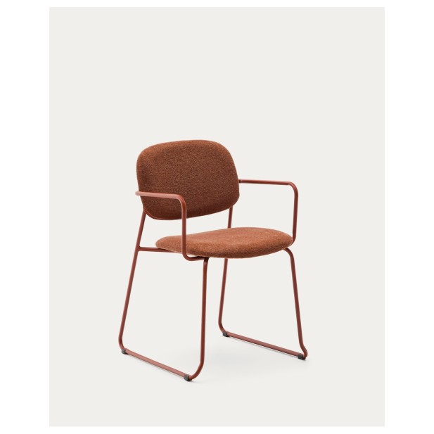 Silla Meli de chenilla terracota y estructura de metal terracota FSC Mix Credit - Kave Home