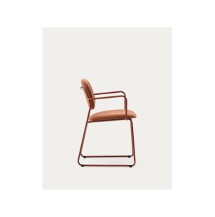 Silla Meli de chenilla terracota y estructura de metal... 2