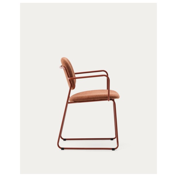 Silla Meli de chenilla terracota y... Silla Meli de chenilla terracota y...