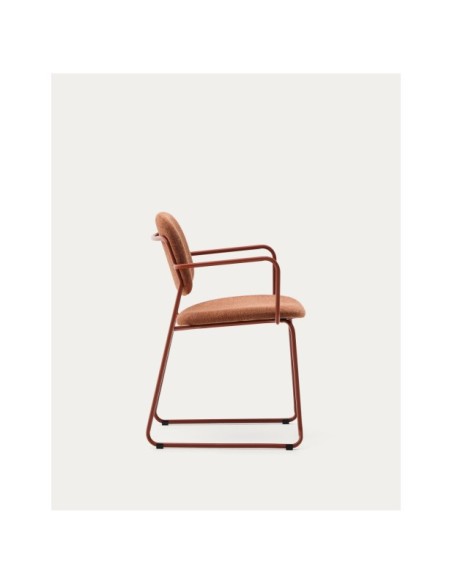 Silla Meli de chenilla terracota y estructura de metal terracota FSC Mix Credit - Kave Home