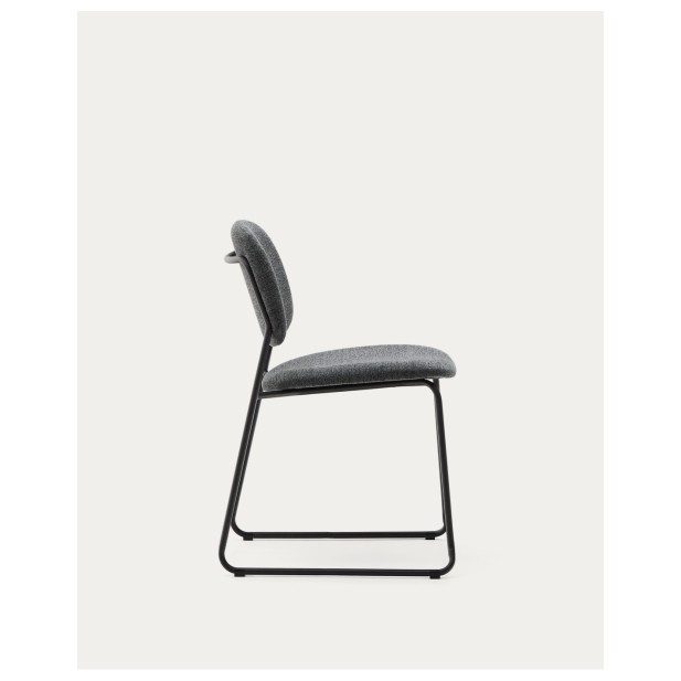 Silla apilable Meli de chenilla gris... Silla apilable Meli de chenilla gris...