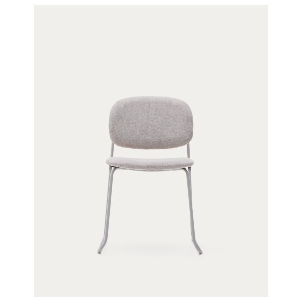 Silla apilable Meli de chenilla beige... Silla apilable Meli de chenilla beige...