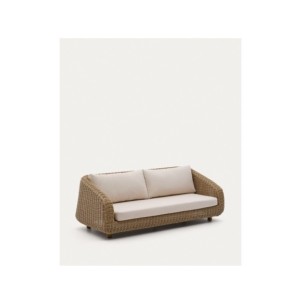 Sofá Meria de 3 plazas de ratán sintético y patas de... 2