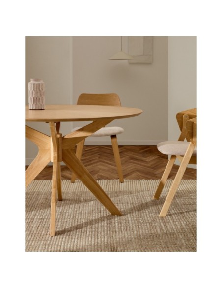 Mesa redonda Naanim de chapa de roble Ø 120 cm - Kave Home