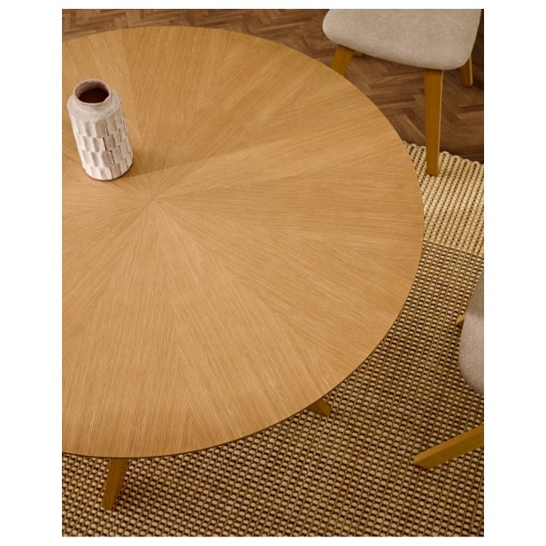 Mesa redonda Naanim de chapa de roble... Mesa redonda Naanim de chapa de roble...